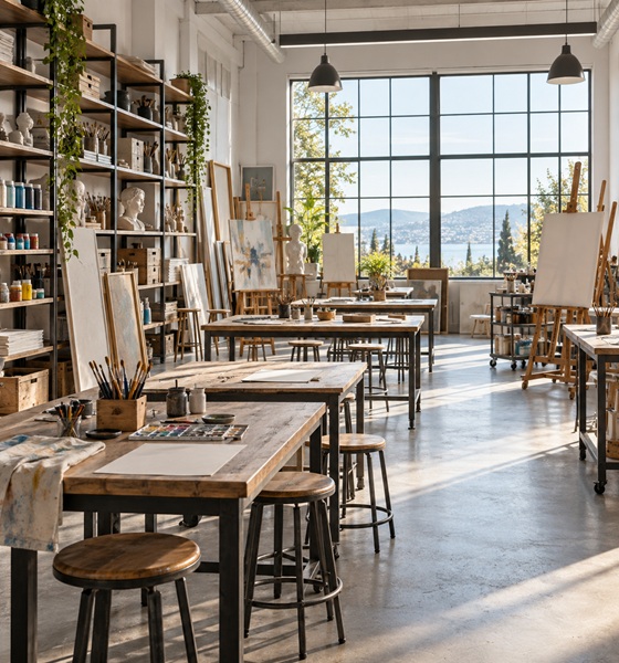 Akademi atölyesinden bir köşe